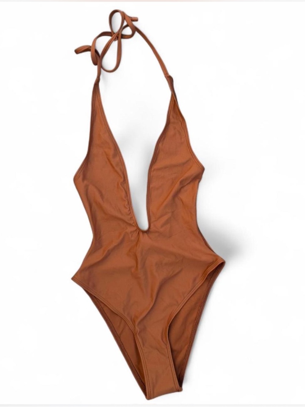 SKIMS *NWT CLASSIC SWIM DEEP
PLUNGE ONE PIECE | COLOR: BRONZE I SIZE: L - Picture 3 of 7